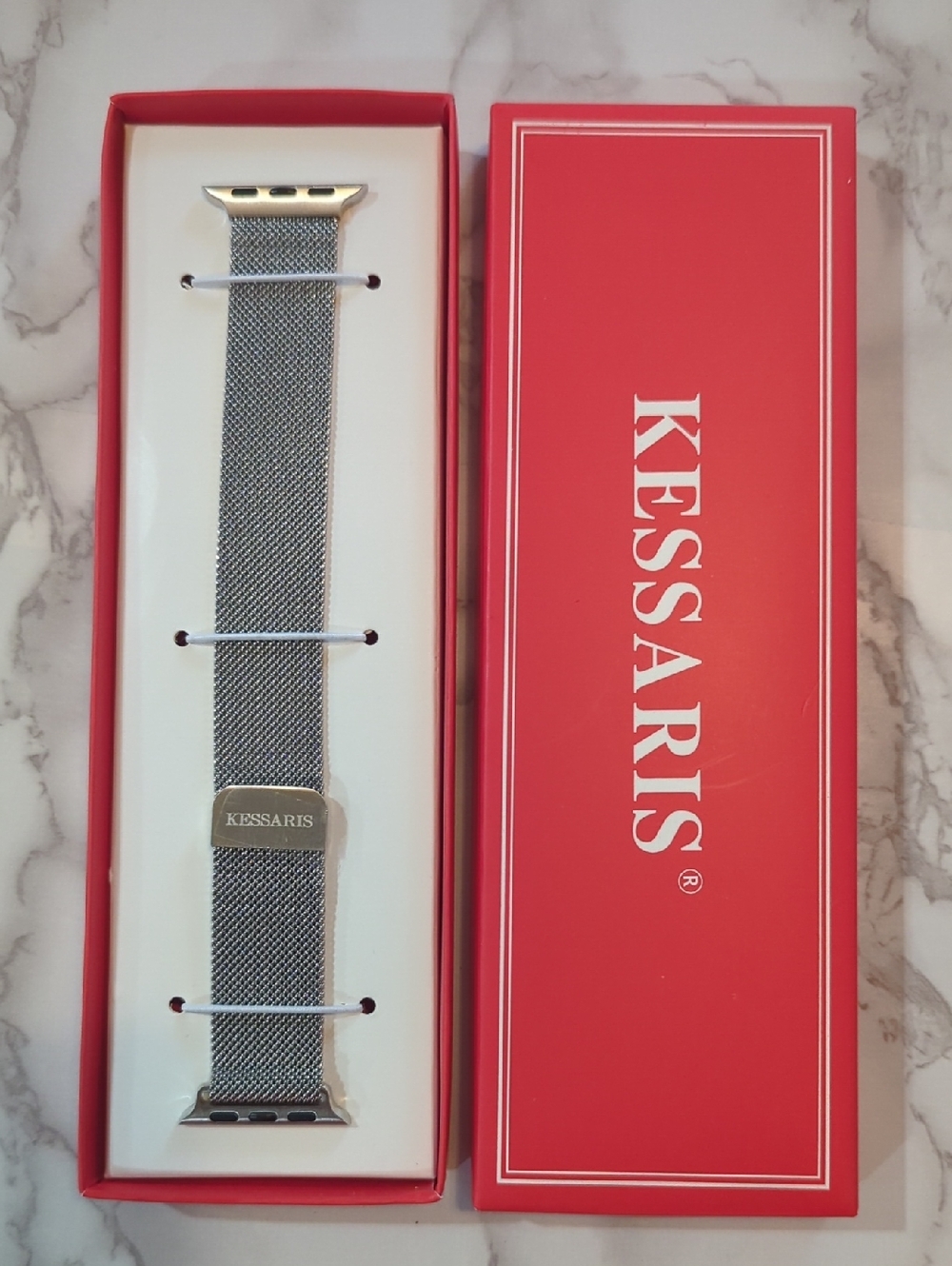 Kessaris Silver Mesh Watch Band for Women